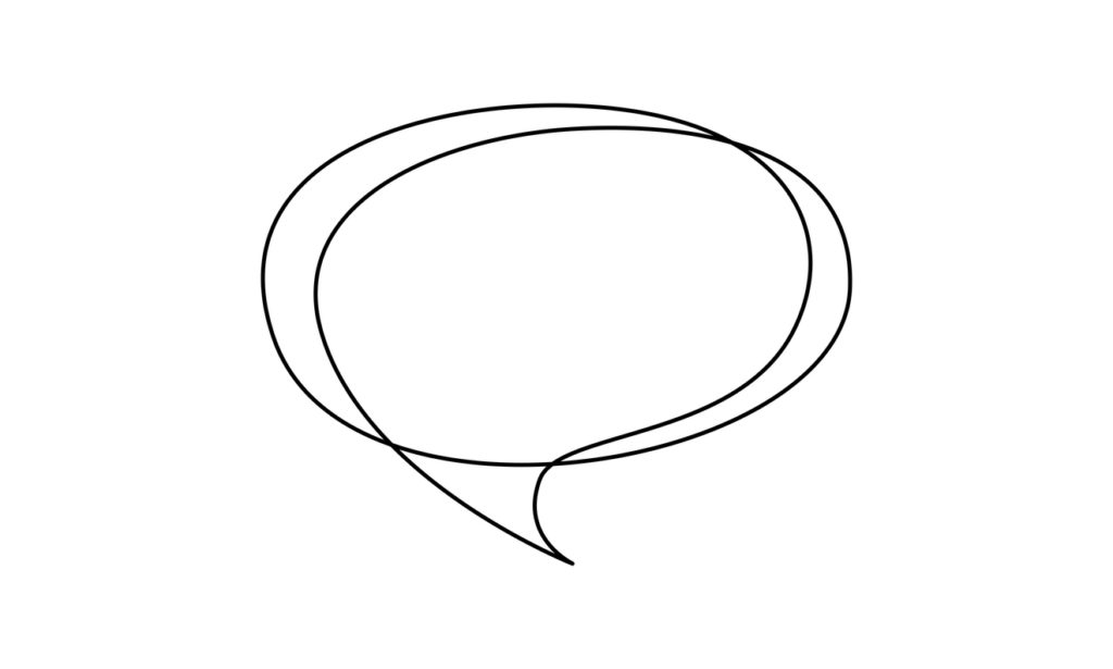 The unspoken words in a speech bubble.